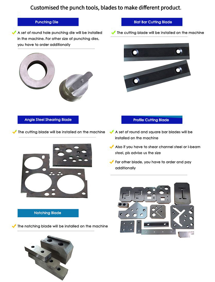 Hydraulic Ironworker 25 Ton Hand Tools Hydraulic Combined Punching And Cutting Machine Pekerja Besi Hidraulik 25 Tan Alat Tangan Gabungan Hidraulik Menebuk Dan Mesin Memotong