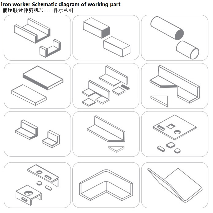 Mesin Besi Hidraulik Siri Q35y Gunting Dan Menebuk