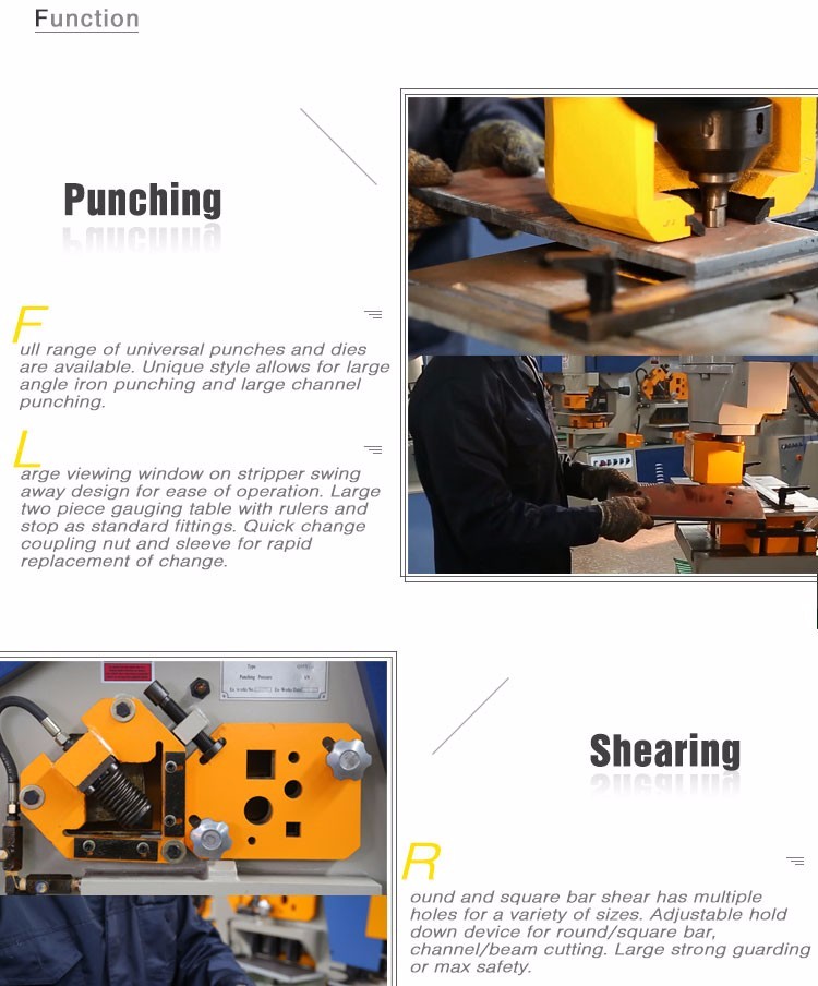 Q35y Siri Multifungsi Pekerja Besi Hidraulik Gabungan Mesin Ricih Dan Penebuk
