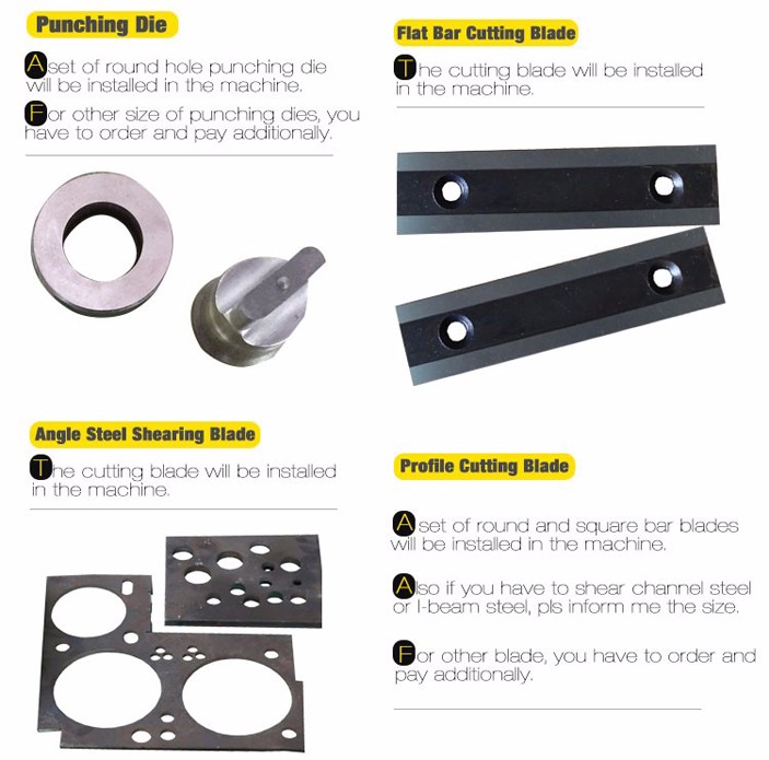 Q35y Siri Multifungsi Pekerja Besi Hidraulik Gabungan Mesin Ricih Dan Penebuk